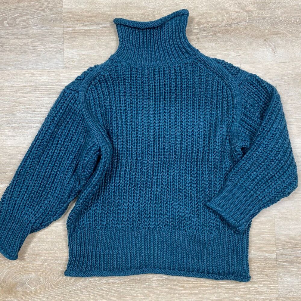POL‎ Chunky Knit Turtleneck Women's S Color Teal